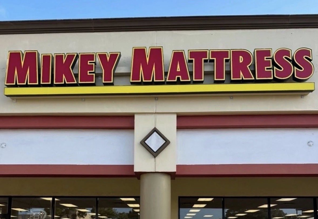 The Mikey Mattress storefront in Jensen Beach, FL — in Marketplace Square, by Hobby Lobby, on NW Federal Highway